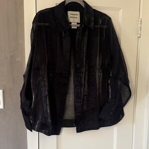 Damson Madder Black Sheer Tuxedo Shirt